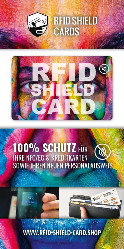 RFID SHIELD CARD - Letters negativ